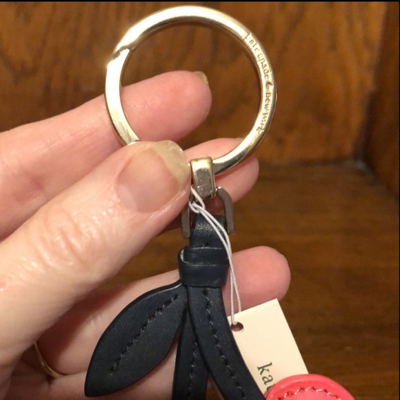 NWT-Kate Spade-SET-Bing Cherry🍒Large Striped Bifold Wallet & Cherry🍒Charm-$328 - Picture 13 of 16